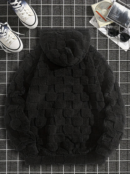 Sweat à capuche en molleton Westcoast pour homme – Pull à carreaux épais brodé