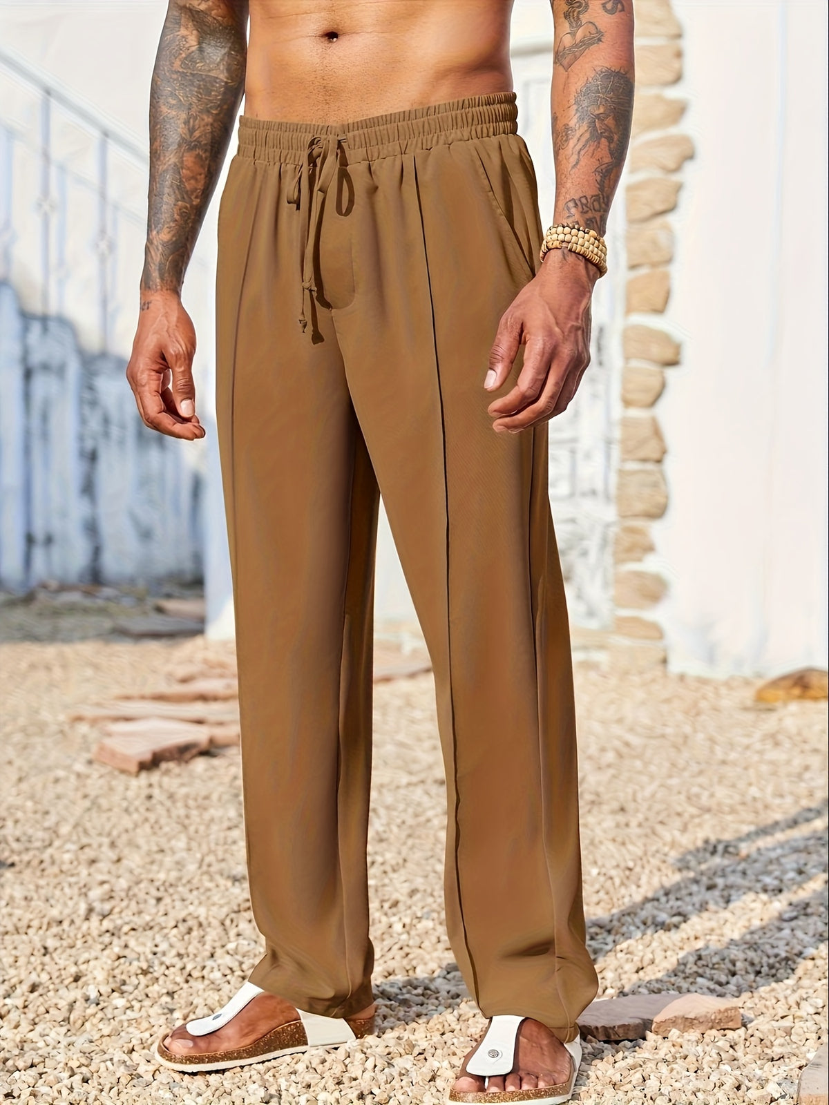 Pantalones casuales de pana para hombre – Corte recto ajustado, antiarrugas