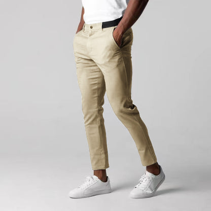 Pantalon de costume ajusté Loom & Soul™ pour homme – Pantalon uni élégant avec taille élastique et poches