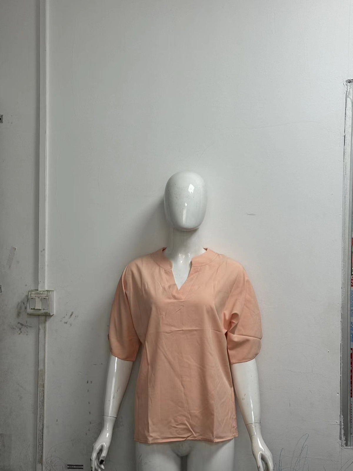 Loom & Soul™ V-Neck Chiffon Blouse – Women’s Elegant Short-Sleeve Summer Top