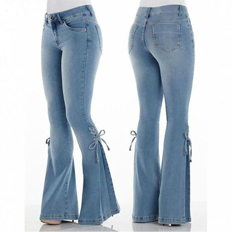 Loom & Soul™ Jean stretch taille mi-haute – Jean délavé coupe slim femme