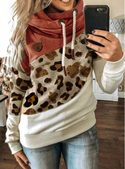 Women’s Printed Hooded Fleece Sweatshirt – Loose Urban Casual Fit