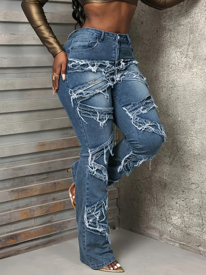 Jean bootcut sculptant incurvé – Denim extensible à bords bruts