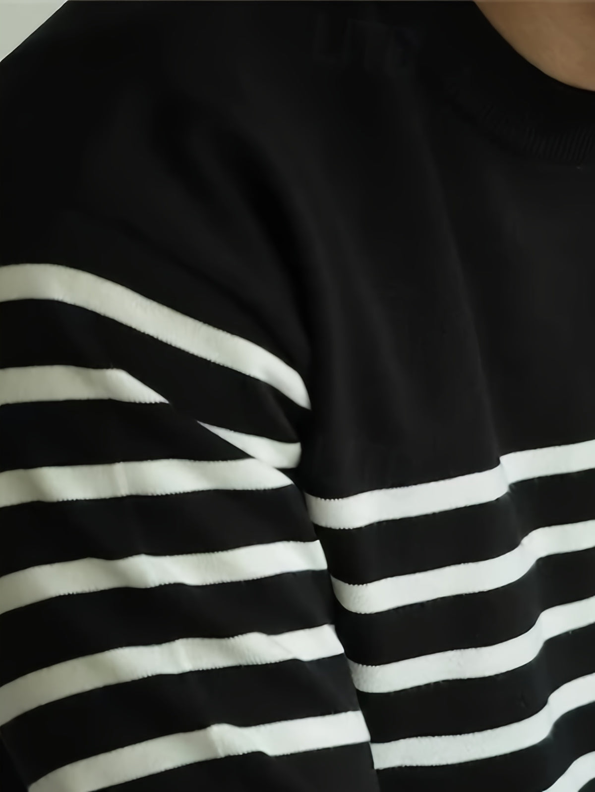 Men’s Striped Knit Sweater – Casual Crew Neck Streetwear Pullover