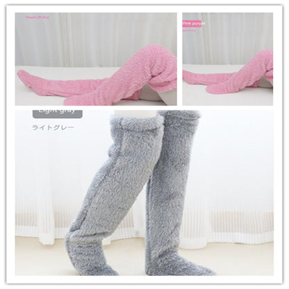 Loom & Soul™ Over-Knee Fuzzy Long Socks – Unisex Winter Warm Sleeping & Home Stockings