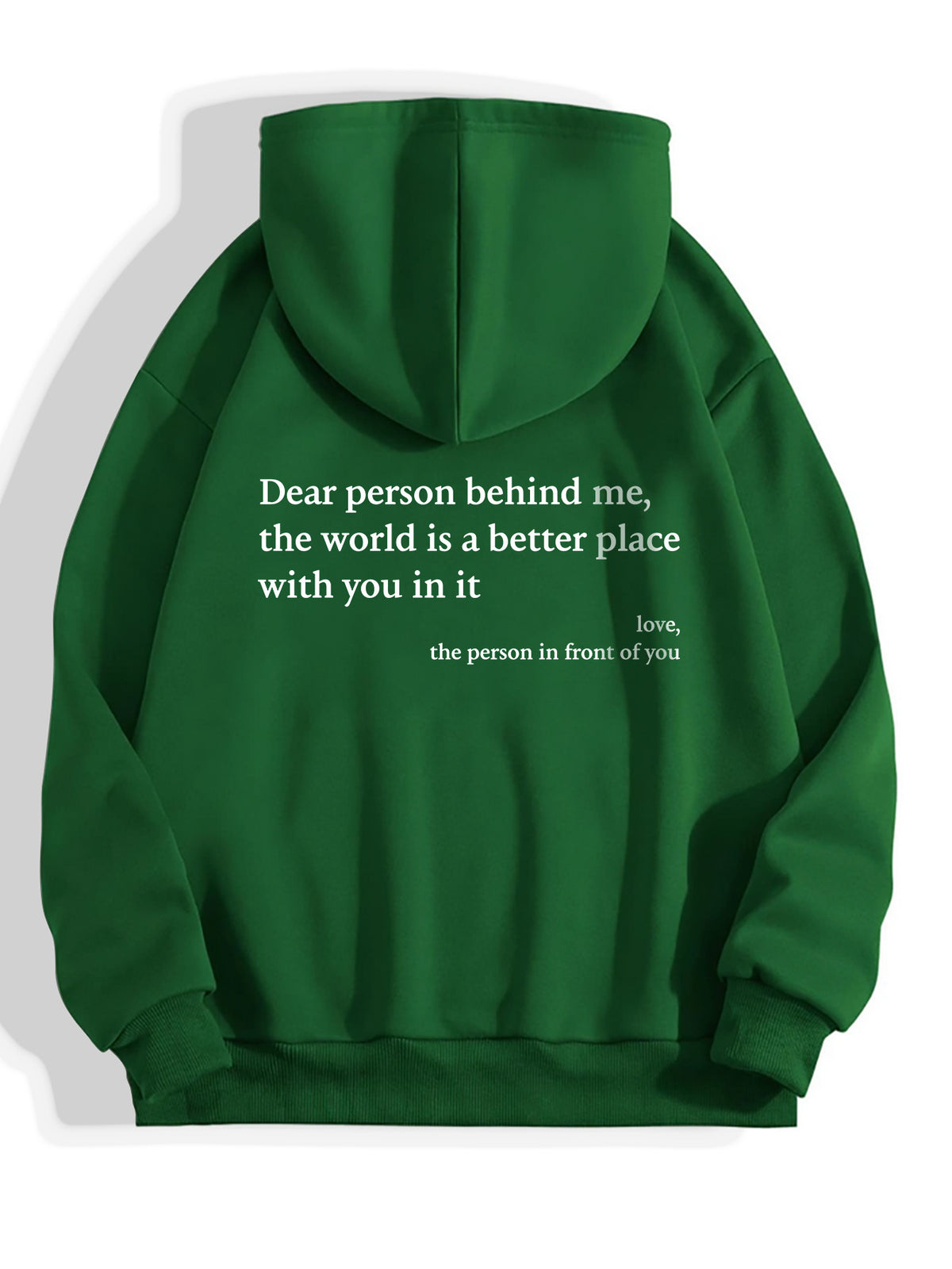 Loom & Soul – Sweat à capuche « Dear Person Behind Me » – Pull molletonné imprimé pour femme avec poche kangourou et cordon de serrage (Unisexe, plusieurs couleurs)