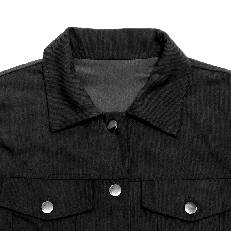 Veste boutonnée en velours côtelé pour femme – Vêtement d'extérieur léger et décontracté