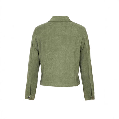 Veste boutonnée en velours côtelé pour femme – Vêtement d'extérieur léger et décontracté