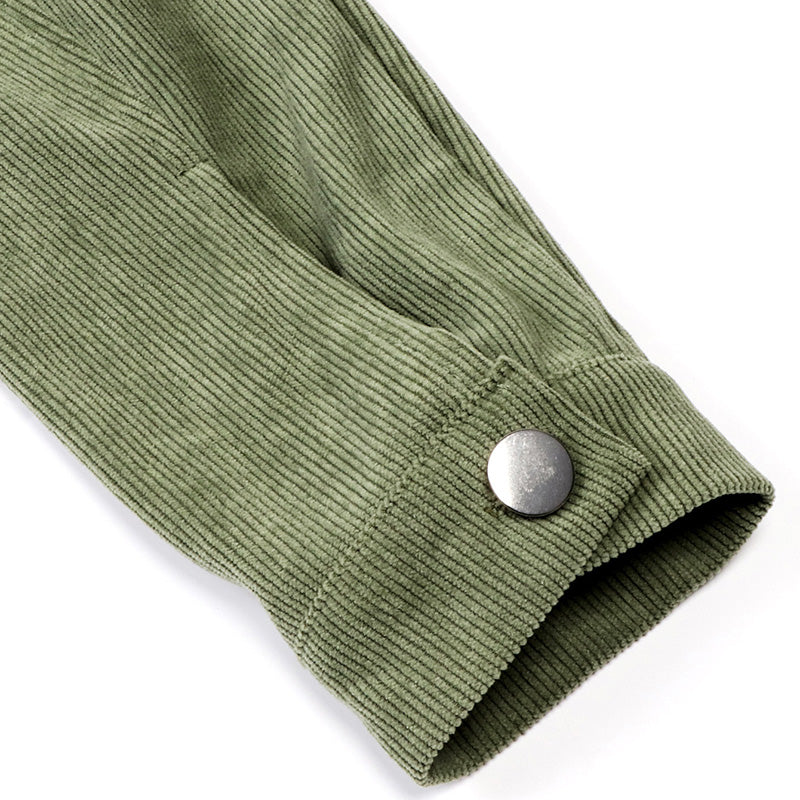 Veste boutonnée en velours côtelé pour femme – Vêtement d'extérieur léger et décontracté
