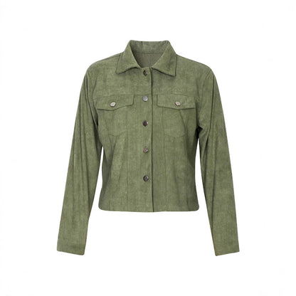 Veste boutonnée en velours côtelé pour femme – Vêtement d'extérieur léger et décontracté
