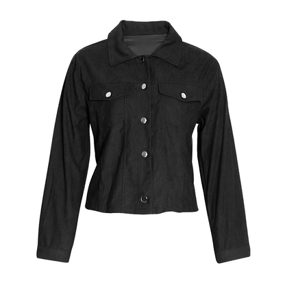 Veste boutonnée en velours côtelé pour femme – Vêtement d'extérieur léger et décontracté