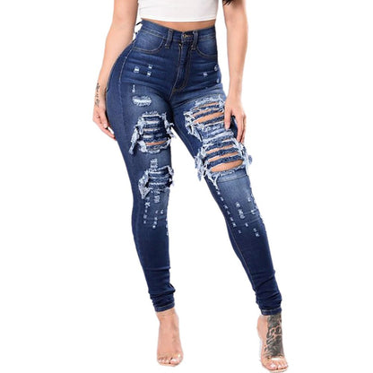 Loom & Soul™ Jean déchiré pour femme – Jean délavé taille haute pour un style urbain sans effort