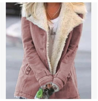 Women’s Winter Warm Coat – Slim Fit Lapel Jacket by Loom & Soul