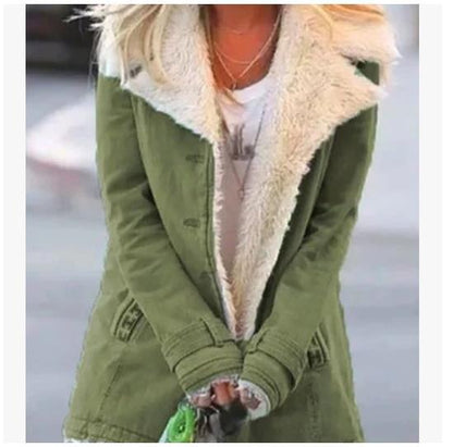 Women’s Winter Warm Coat – Slim Fit Lapel Jacket by Loom & Soul