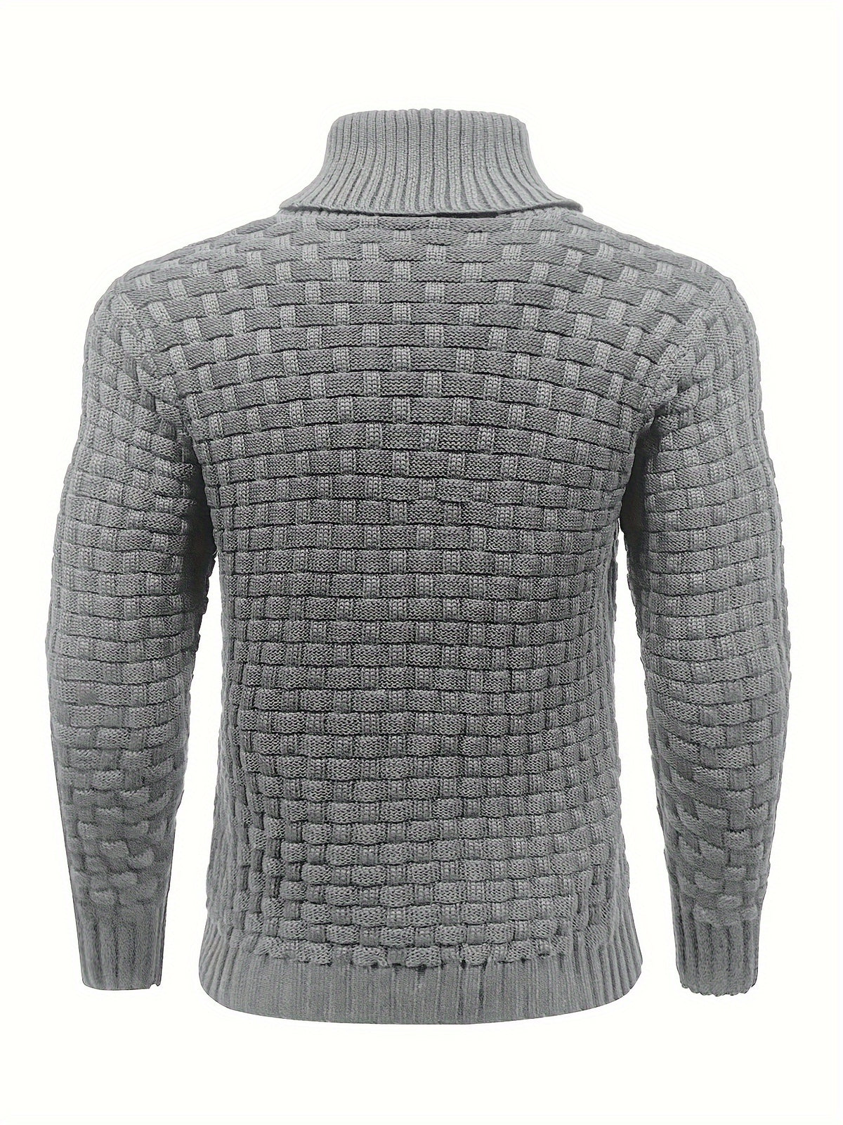 Pull en tricot gaufré pour homme – Grande élasticité avec col à revers