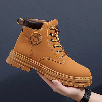 Loom & Soul™ Men’s Martin Boots – Waterproof Chunky Winter Ankle Boots with Anti-Slip Rubber Sole