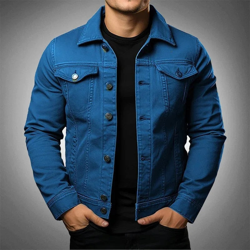 Men’s Denim Workwear Jacket – Heavy Cotton Casual Tooling Coat