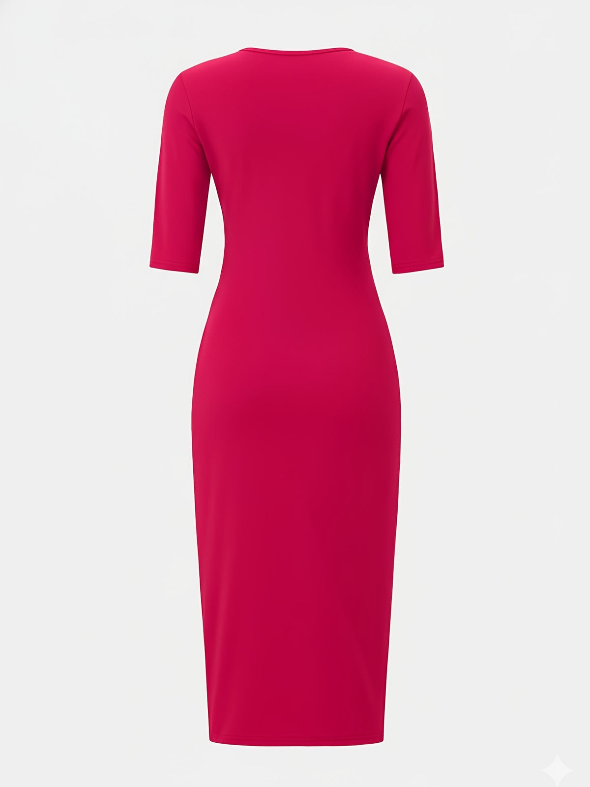 Robe midi moulante à encolure bateau – Robe élégante à manches courtes et coupe ajustée