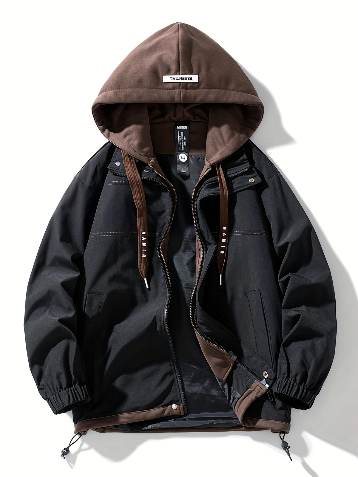 Veste zippée color block Loom & Soul pour homme – Coupe-vent léger à capuche