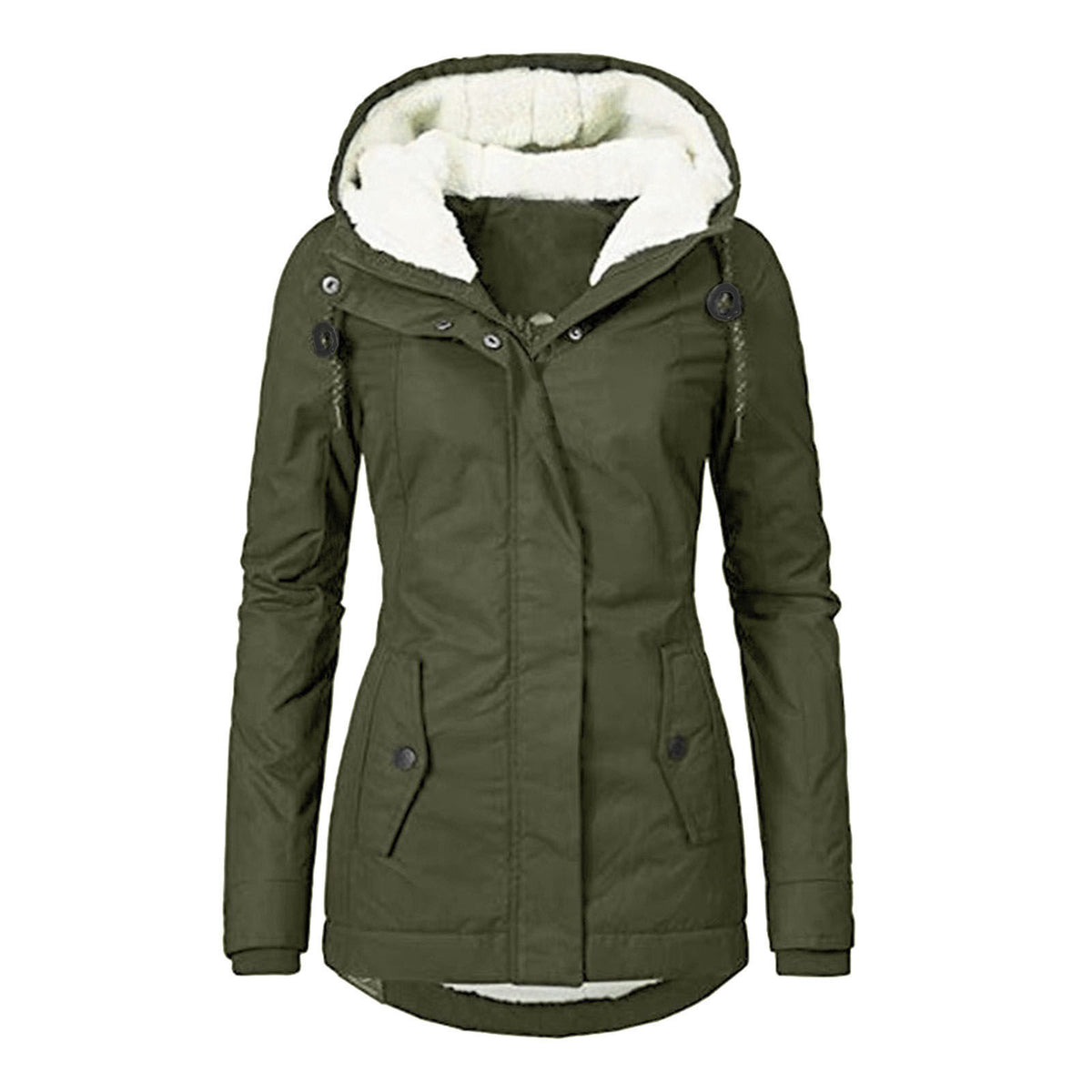 Loom & Soul™ Veste polaire à capuche confortable – Manteau d'hiver chaud zippé pour femme avec poches et doublure en fausse fourrure