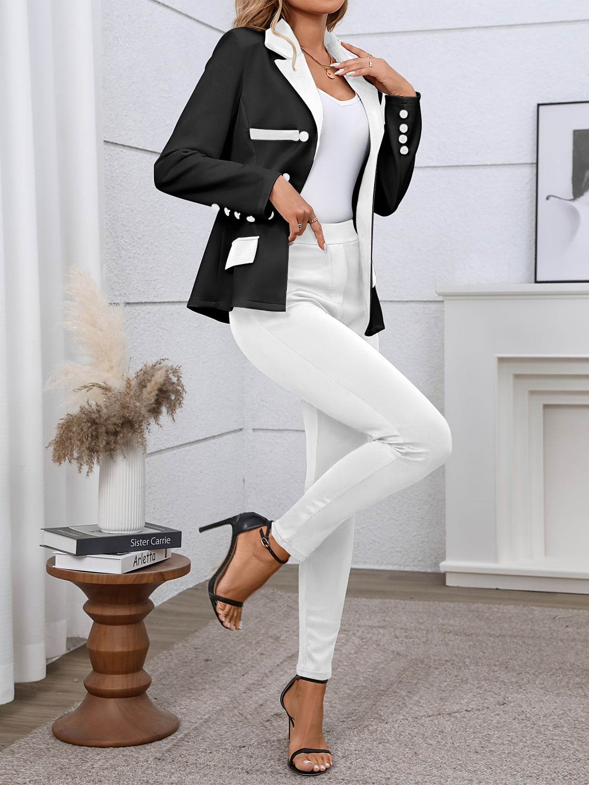 Women's Elegant Patchwork Fashion Suit – Spring/Fall Two-Piece Set