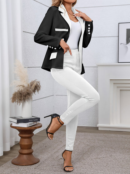 Women's Elegant Patchwork Fashion Suit – Spring/Fall Two-Piece Set