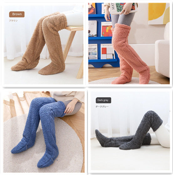 Loom & Soul™ Over-Knee Fuzzy Long Socks – Unisex Winter Warm Sleeping & Home Stockings