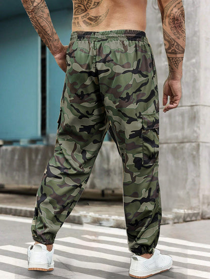 Men’s Camouflage Cargo Pants – Tactical Camo Jogger Hiking Trousers