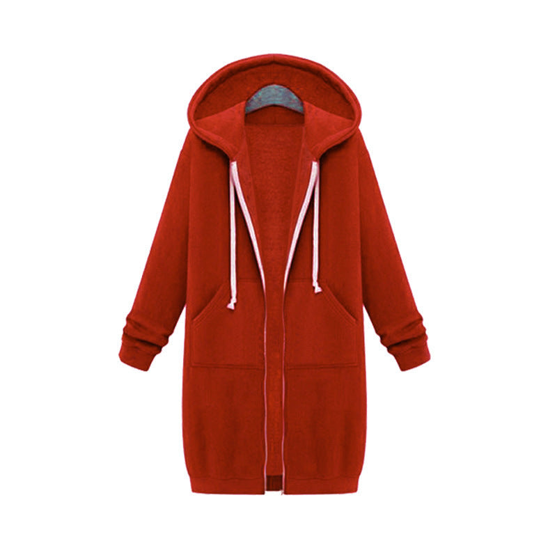 Loom & Soul Women’s Hooded Fleece Jacket – Long Zipper Coat with Soft Lining, Casual Warm Outerwear