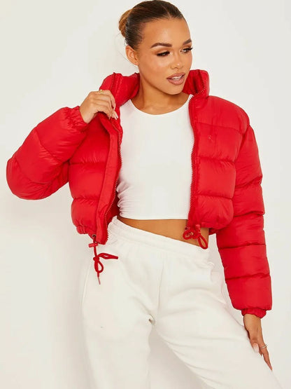 Loom & Soul™ Women’s Down Jacket – Bohemian Short Puffer Coat with Silk-Cotton Fill and Retro Flair