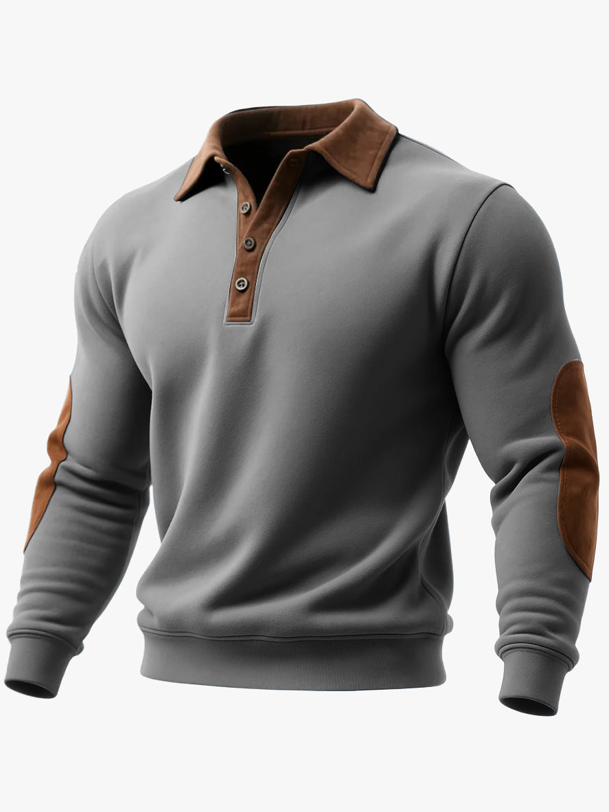 Men’s Ethnic Style 3D Printed Half-Zip Pullover – Casual Loose Long Sleeve