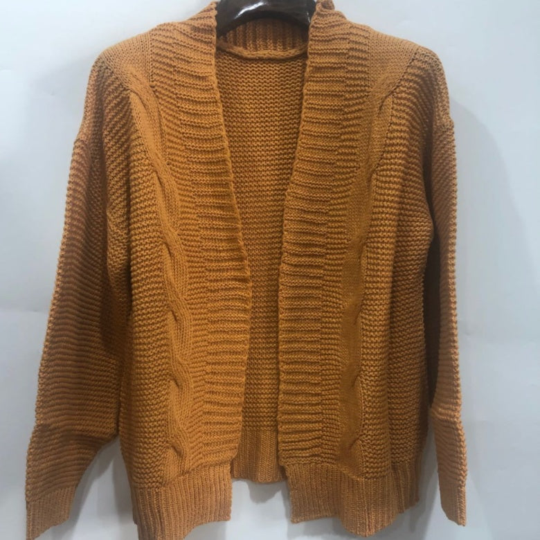 Cardigan en fausse maille mohair pour femme – Manteau pull d'hiver chaud et ample