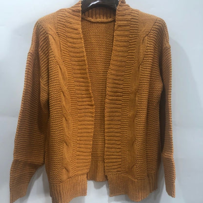 Cardigan en fausse maille mohair pour femme – Manteau pull d'hiver chaud et ample