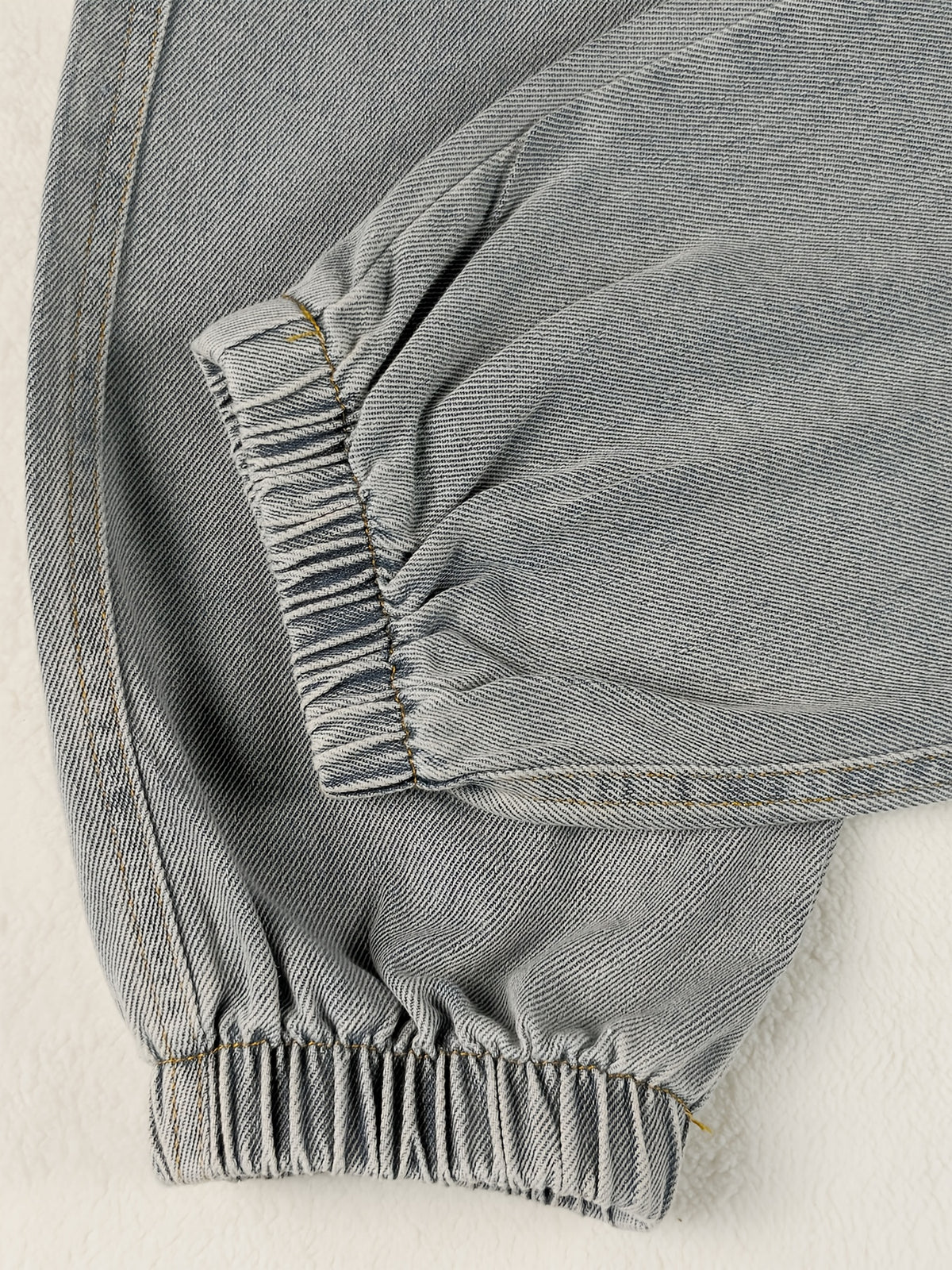 Pantalon de jogging en jean pour homme avec cordon de serrage – Jean patchwork coupe slim