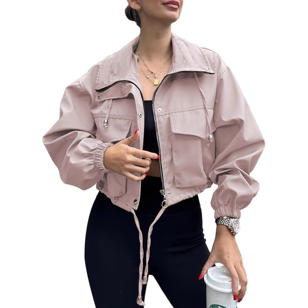 Trench court zippé pour femme – Style urbain uni