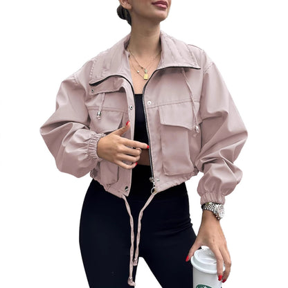 Trench court zippé pour femme – Style urbain uni