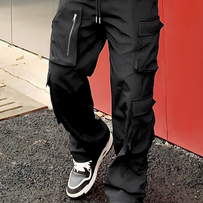 Pantalon Cargo Vert Homme – Coupe Droite Ample Taille Élastique