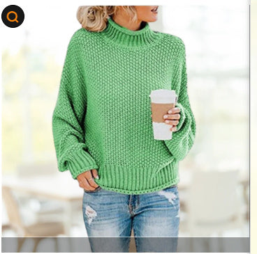 Loom & Soul™ Women’s Solid Turtleneck Sweater – Winter Knitted Long-Sleeve Pullover