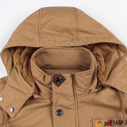 Loom & Soul™ Mountainskin Men’s Winter Fleece Jacket – Thick Warm Hooded Military Coat for Cold Weather Comfort