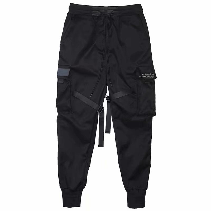 Loom & Soul™ Pantalon Sarouel Jogger à Rubans – Pantalon Cargo Streetwear Multi-Poches Homme