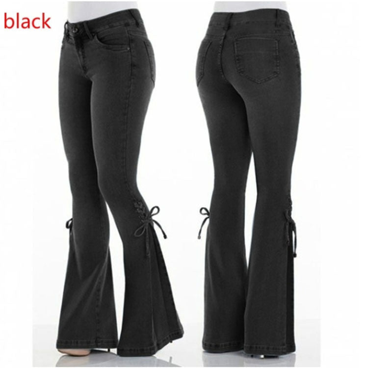 Loom & Soul™ Jean stretch taille mi-haute – Jean délavé coupe slim femme