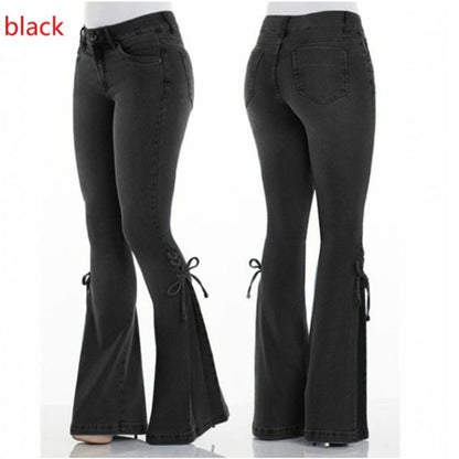 Loom & Soul™ Jean stretch taille mi-haute – Jean délavé coupe slim femme