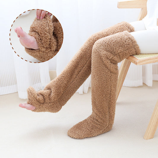 Loom & Soul™ Over-Knee Fuzzy Long Socks – Unisex Winter Warm Sleeping & Home Stockings