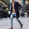 Loom & Soul™ Men’s Fashion Trench Long Jacket – Slim-Fit Solid Overcoat in Khaki & Black