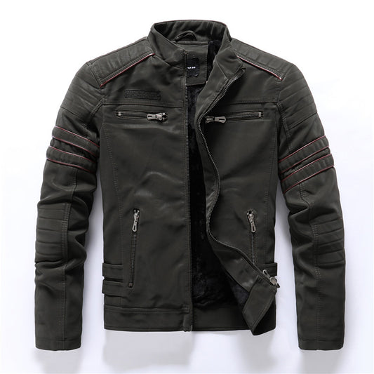 Loom & Soul™ Men’s Fashion PU Leather Jacket – Classic Street Style Biker Coat with Modern Edge