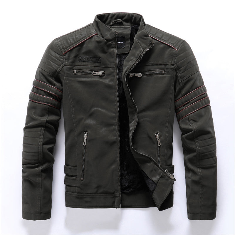 Loom & Soul™ Men’s Fashion PU Leather Jacket – Classic Street Style Biker Coat with Modern Edge