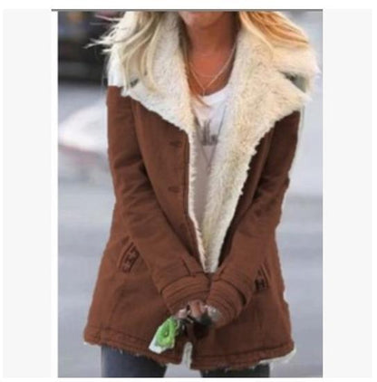 Women’s Winter Warm Coat – Slim Fit Lapel Jacket by Loom & Soul