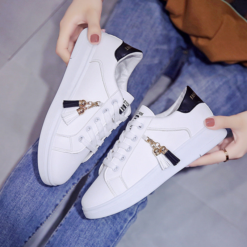 Loom & Soul™ Women’s Korean Casual Running Shoes – Summer Breathable PU Sneakers with Cross-Strap Design