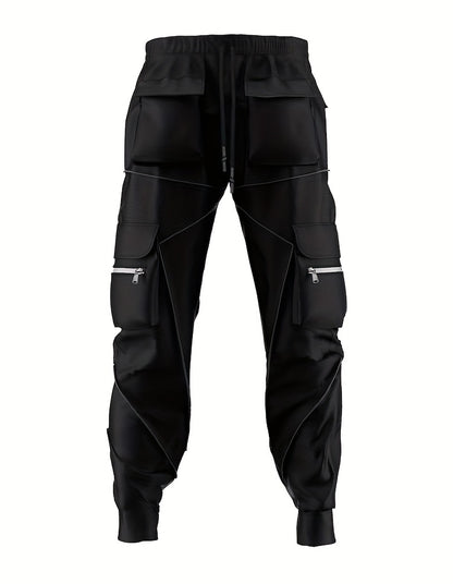 Pantalones cargo reflectantes para hombre – Pantalones deportivos holgados multibolsillos