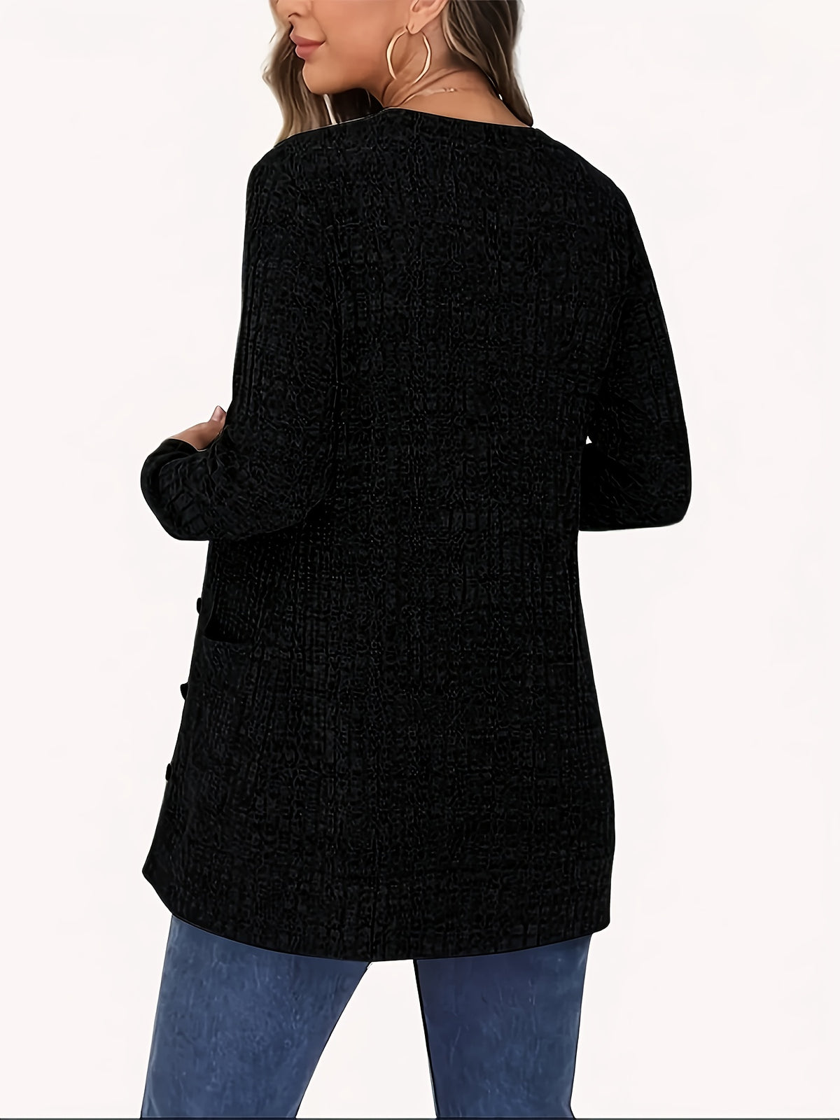 Cardigan élégant col V pour femme – Pull d'automne douillet boutonné